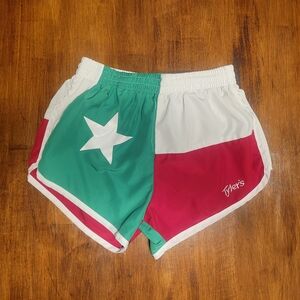 Women's Athletic Shorts - Green, Red, and White